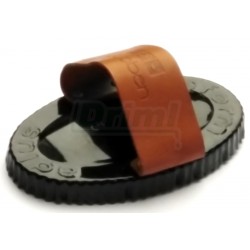 Hřbílko ADLUS oválné, reformní, s koženým páskem, lakované, černé