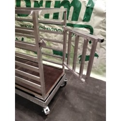 Mobilní víceúčelová plošinová/klecová hliníková váha pro ovce, kozy, prasata atd  150 kg/100g, 60 x 150 x 110 cm , ocel/lak