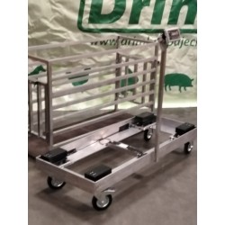 Mobilní víceúčelová plošinová/klecová hliníková váha pro ovce, kozy, prasata atd  150 kg/100g, 60 x 150 x 110 cm , ocel/lak