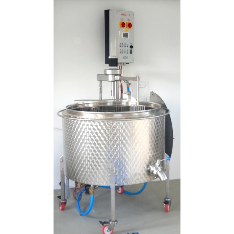 Šaržový pastér - sýrařský kotel MSKDHN 300 do 90°C s harfou a naklápěním