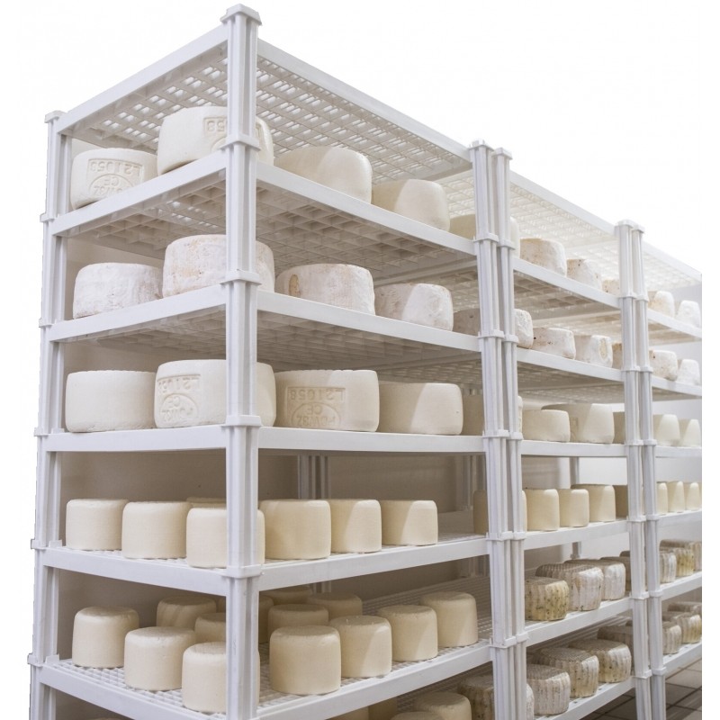 Plastová stohovatelná police 760 x 580 x 180 mm pro ukládání sýrů, masa ...