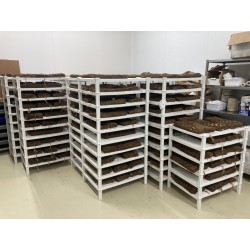 Plastová stohovatelná police 760 x 580 x 180 mm pro ukládání sýrů, masa ...