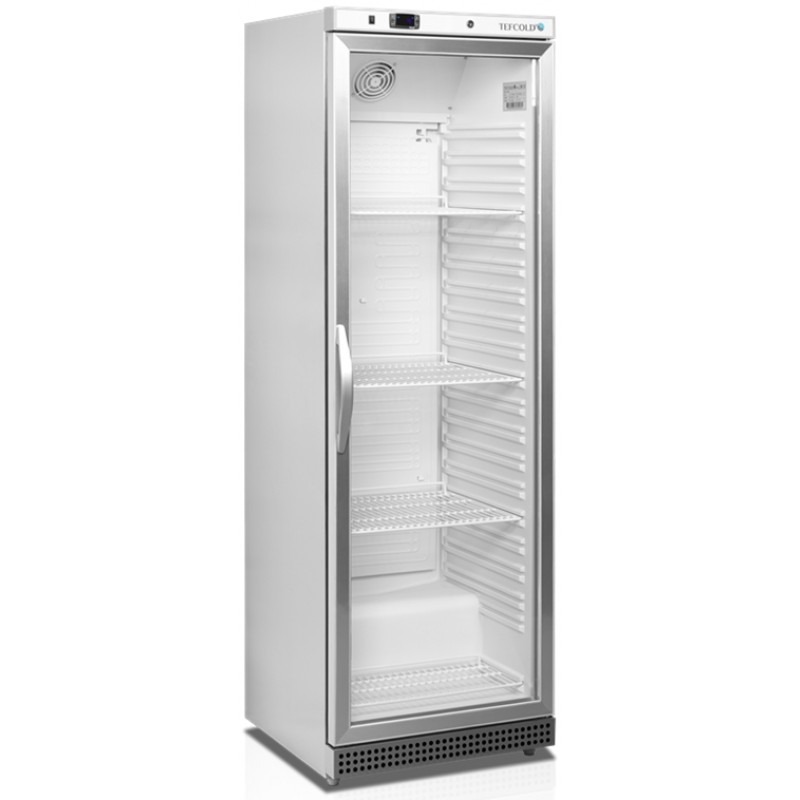 TEFCOLD UR 400 SG. 350 litrů. Prosklená nerezová chladicí vitrína skříňová