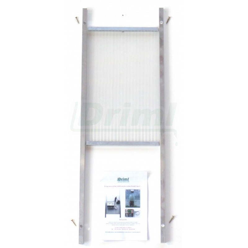 Padací dvířka polykarbonátová 250 x 380 x 8 mm, lyžiny 750 mm, pro slepice ...